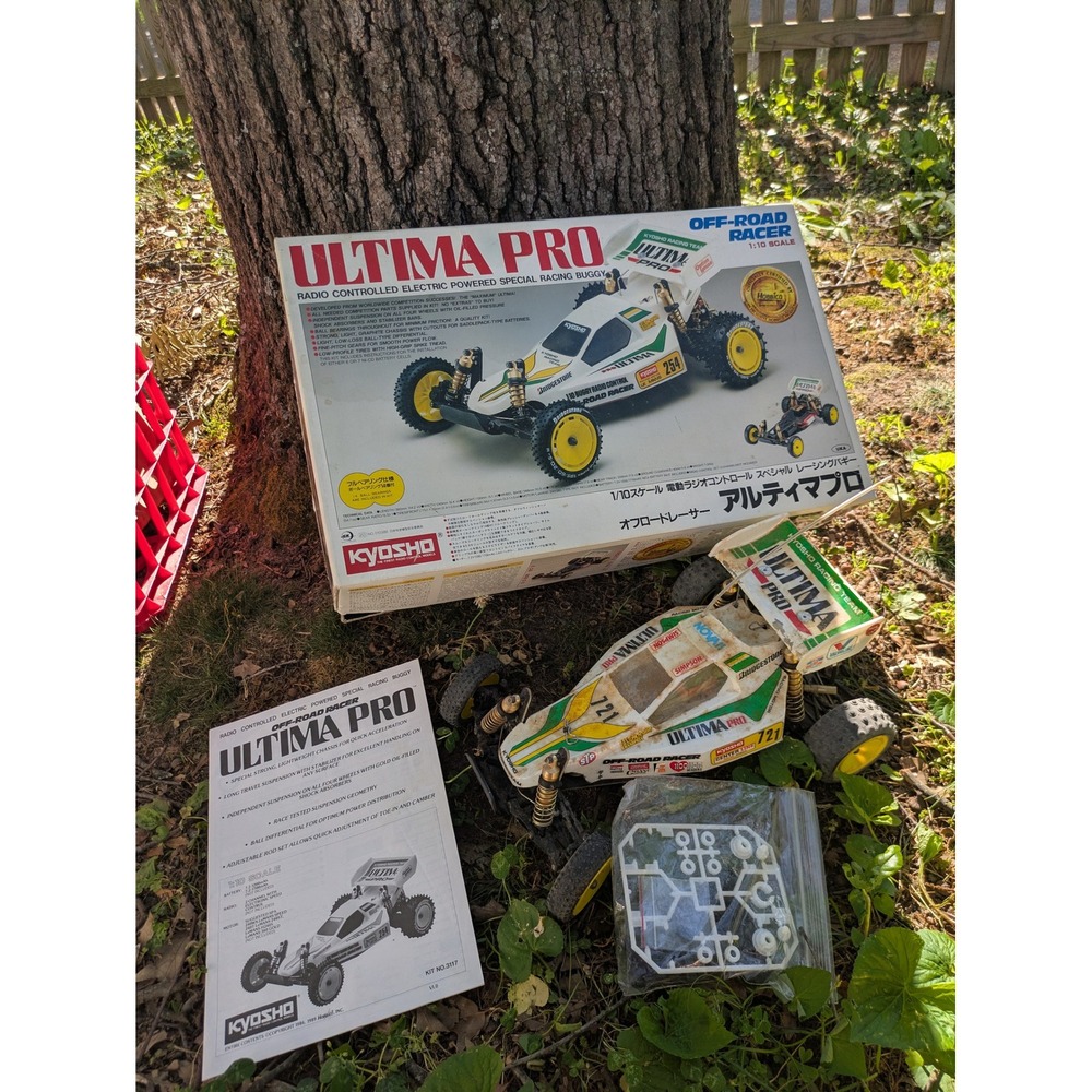 Vintage Kyosho Ultima Pro 1/10 RC Buggy Kit 3117 Graphite Chassis Box Manual